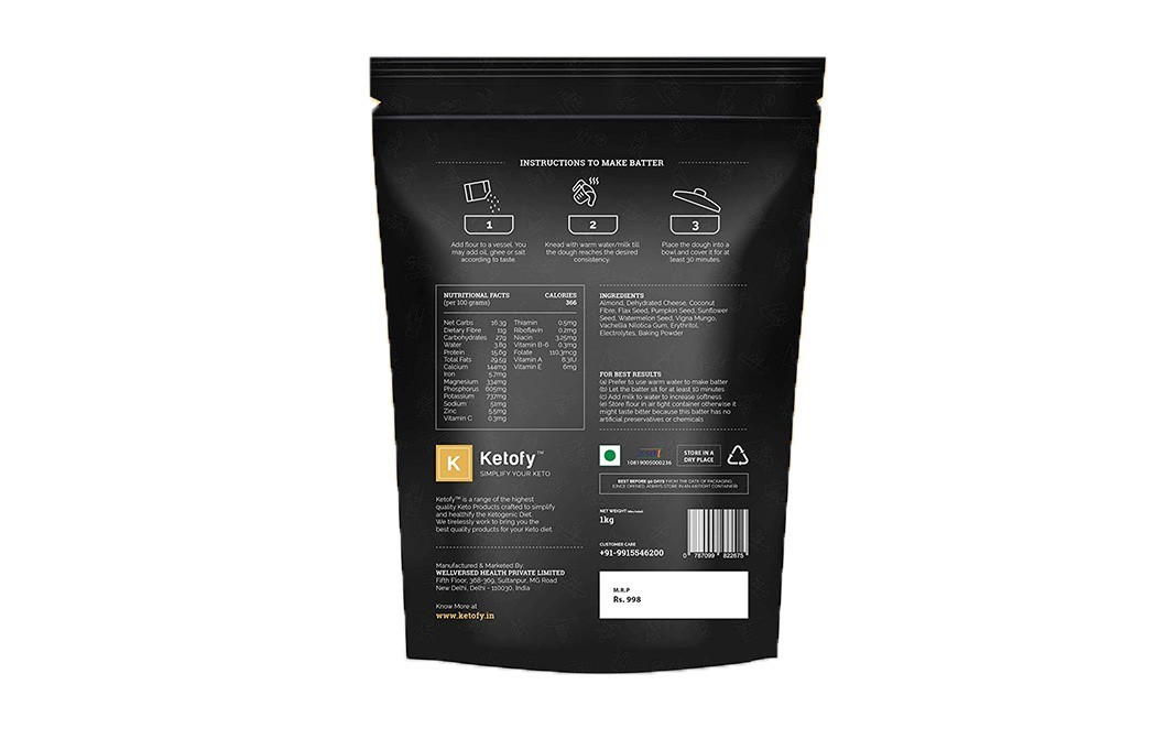 Ketofy Keto Dosa Mix    Pack  1 kilogram